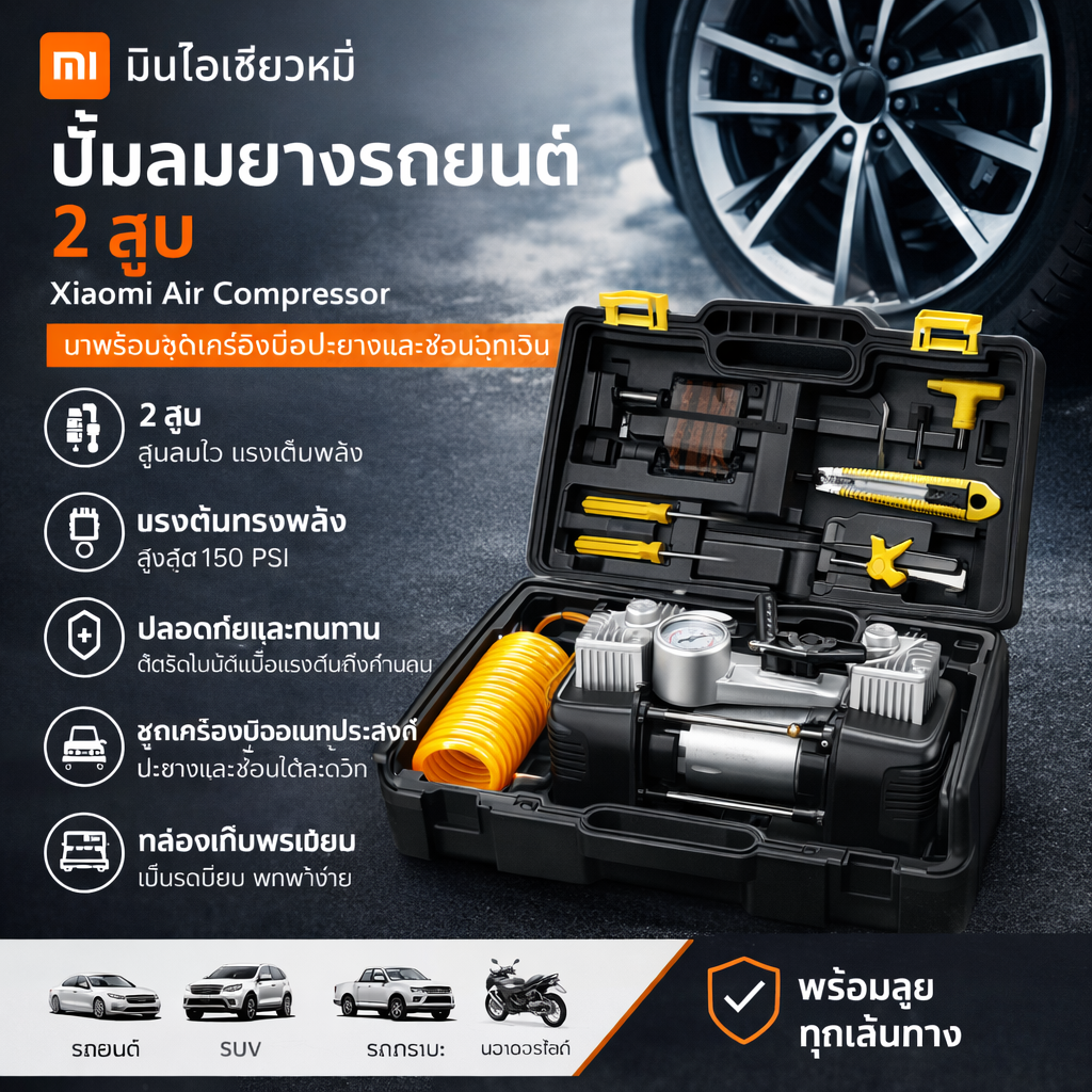 ชุดปั๊มลมไฟฟ้าพรีเมียม