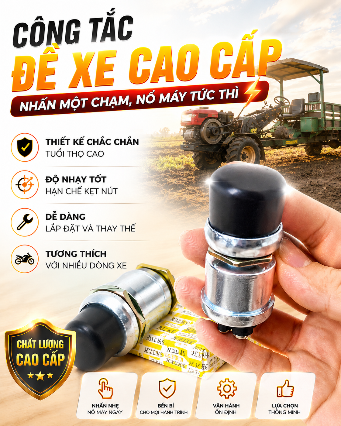 Chi tiết công tắc khởi động xe